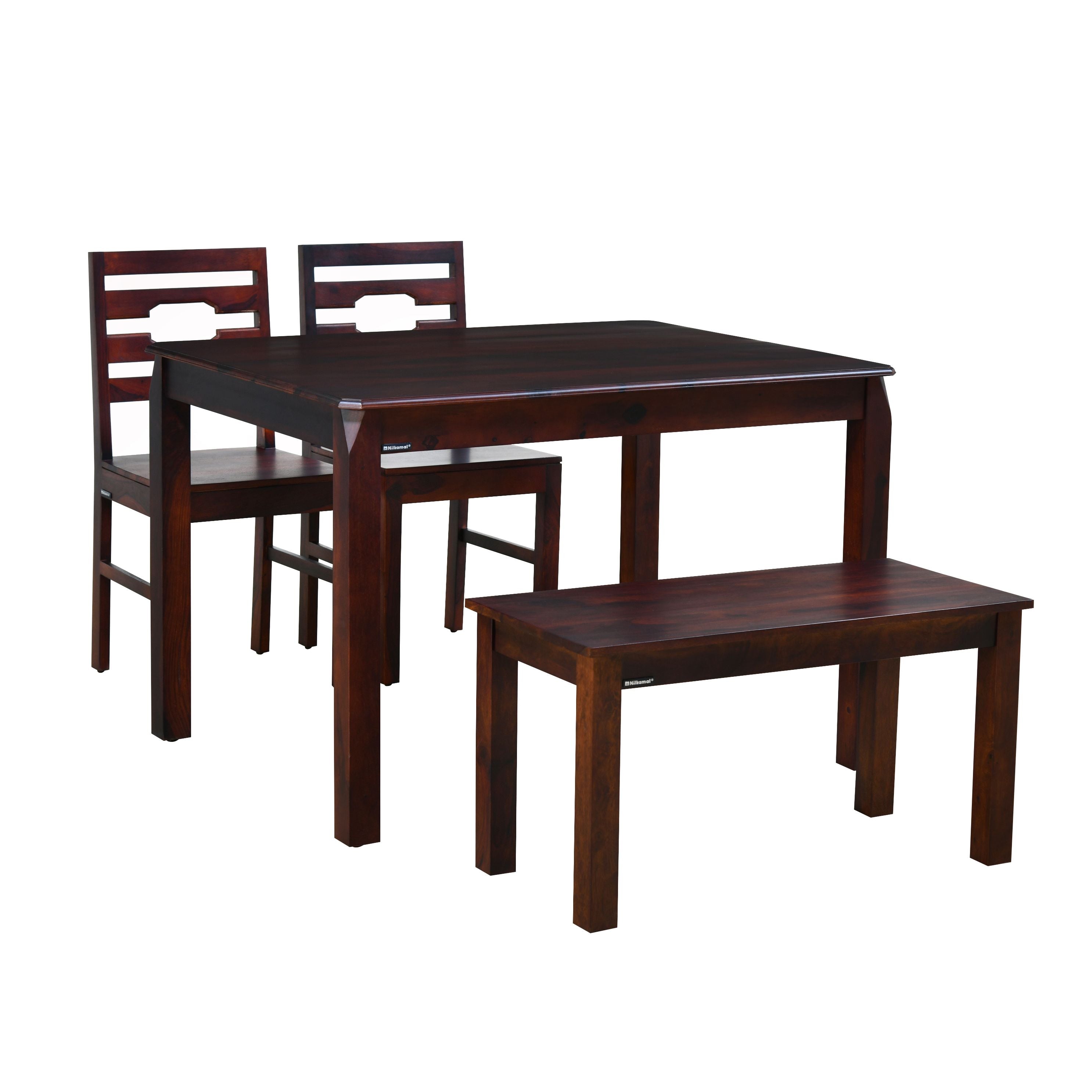 Nilkamal Casper 4 Seater Dining Set with Bench Country Light