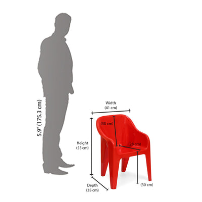 Nilkamal Eeezy Go Plastic Baby Arm Chair (Gem Red)