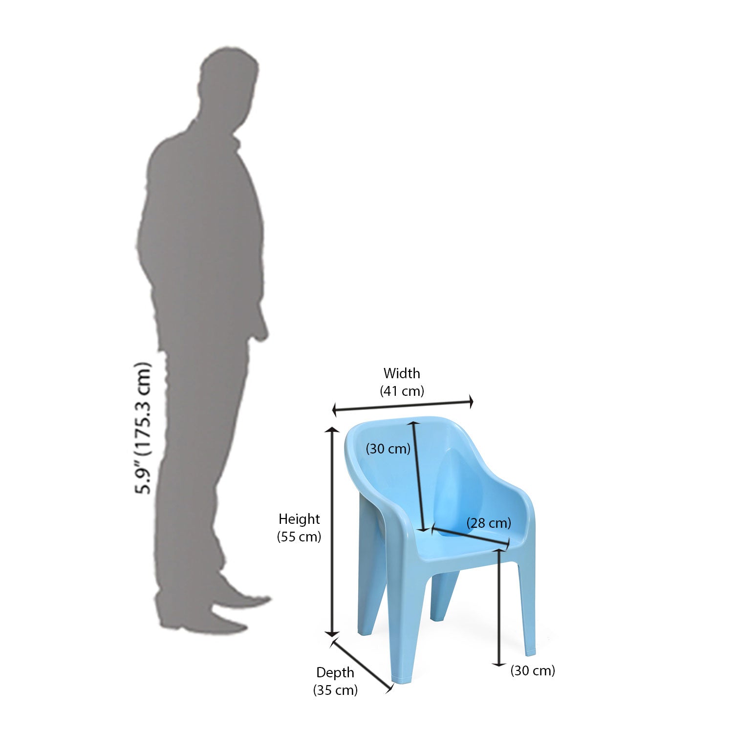 Nilkamal Eeezy Go Plastic Baby Arm Chair (Powder Blue)