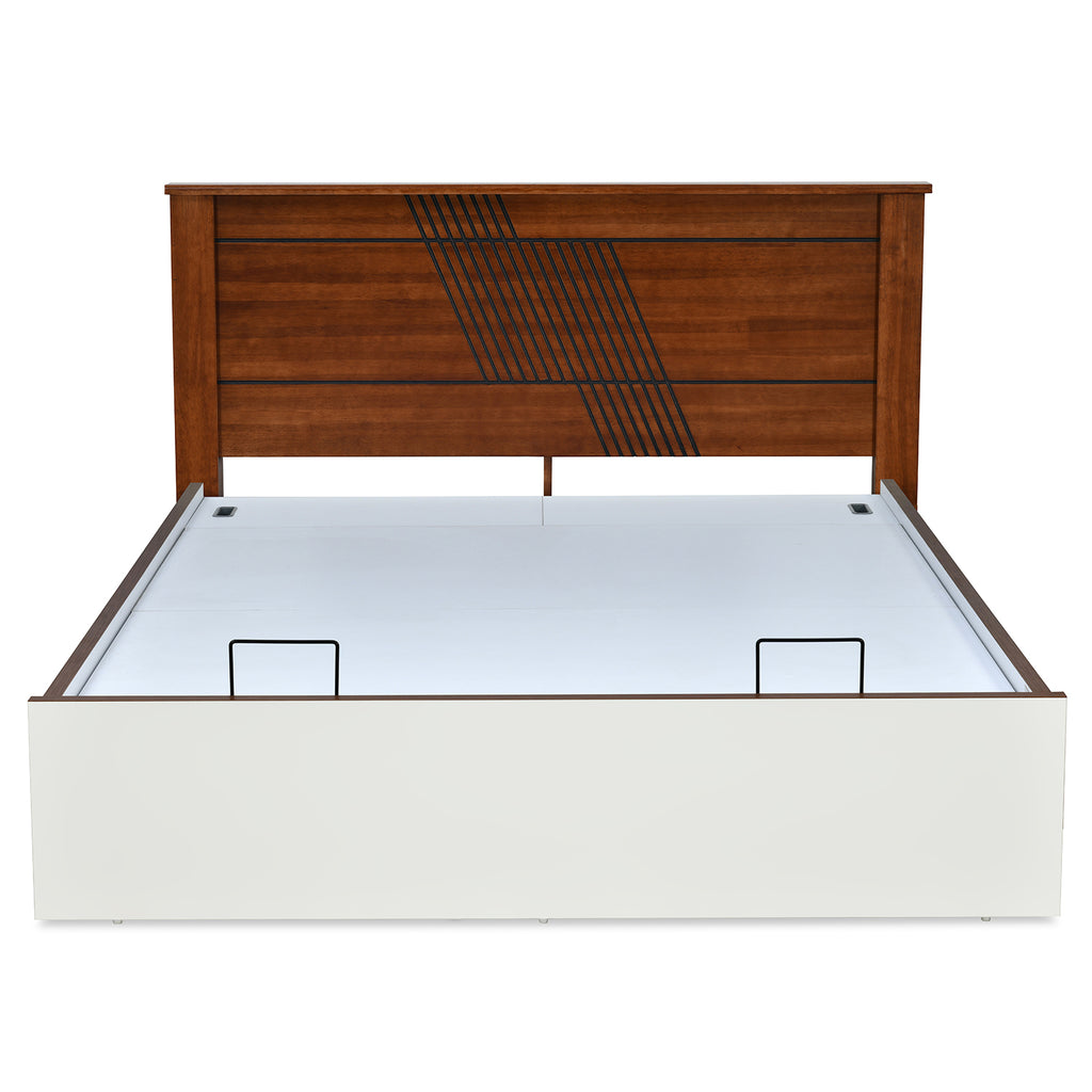 Nilkamal Electra Prime  Bed With Semi Hydraulic Storage (White)