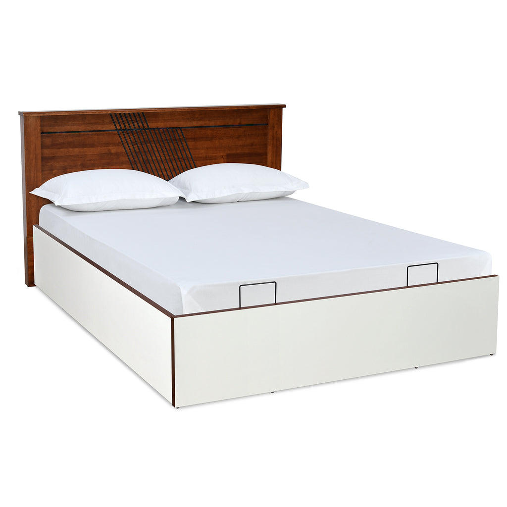 Nilkamal Electra Prime  Bed With Semi Hydraulic Storage (White)