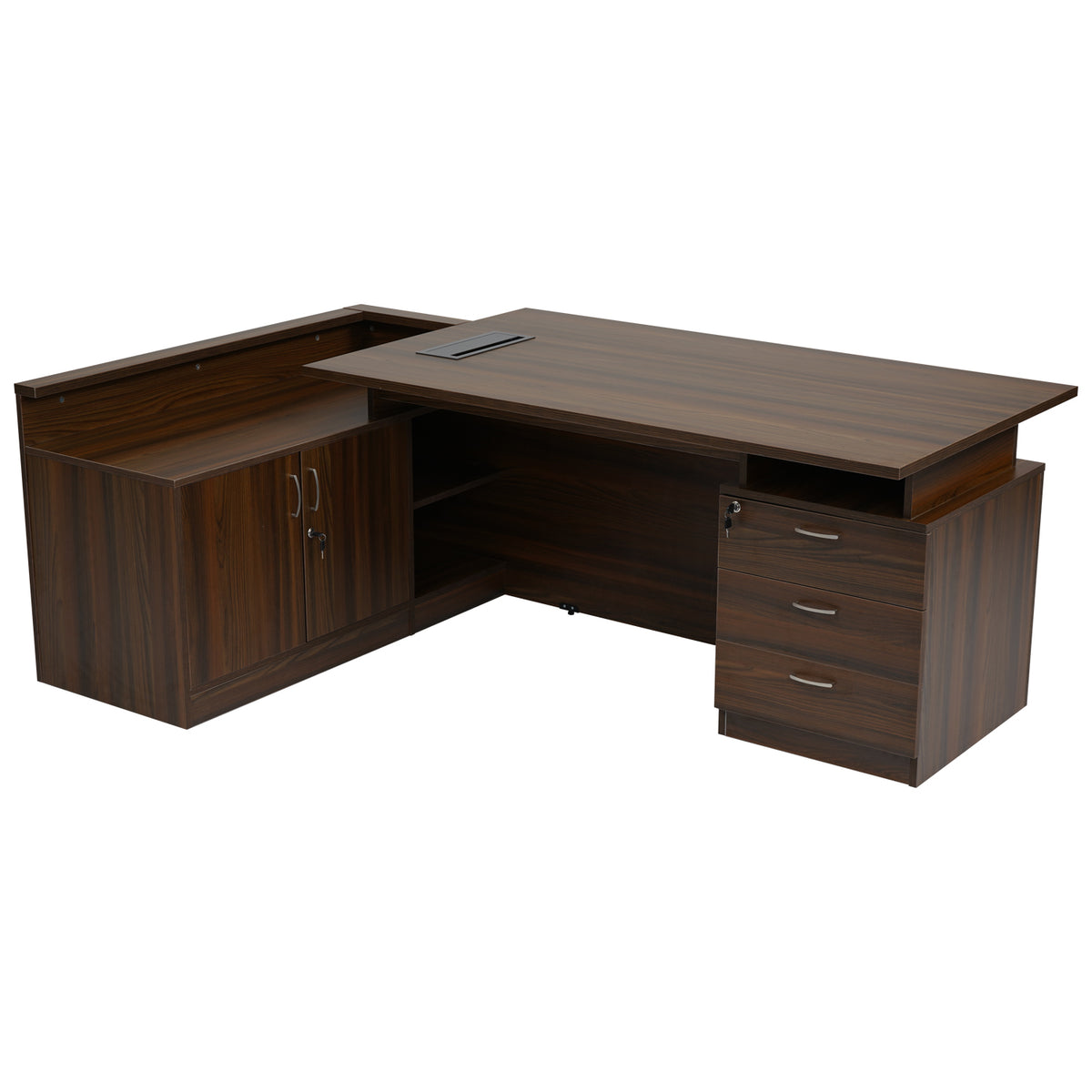 Nilkamal Elegant Executive Office Table (Walnut) Nilkamal Furniture