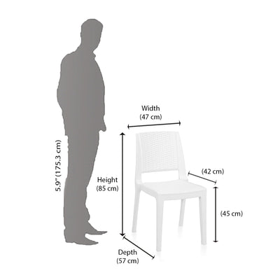 Nilkamal Enamora Plastic Armless Chair (Milky White)