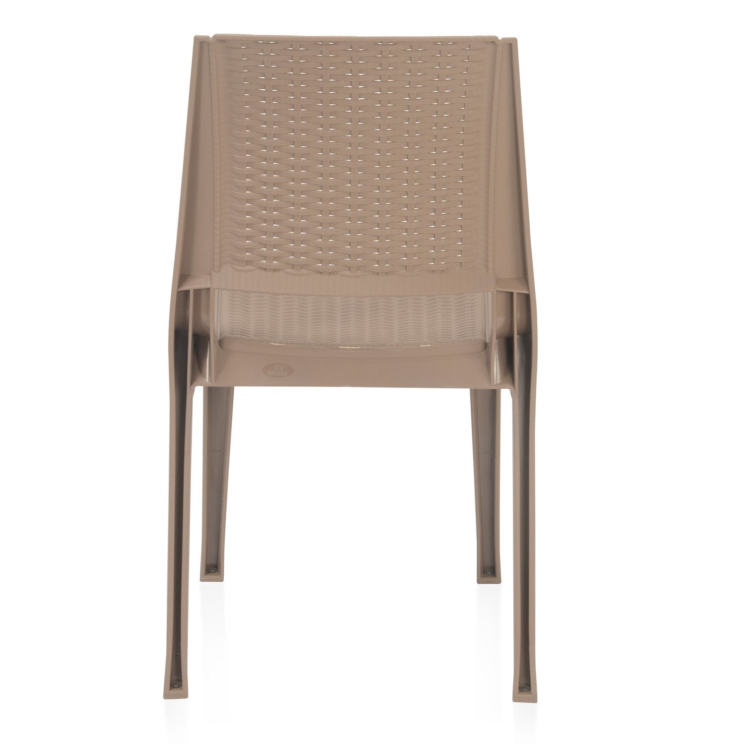Nilkamal Enamora Premium Plastic Armless Chair (Rattan Dark Beige)