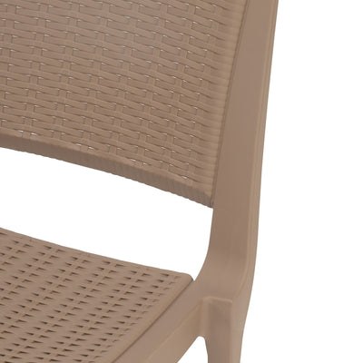 Nilkamal Enamora Premium Plastic Armless Chair (Rattan Dark Beige)