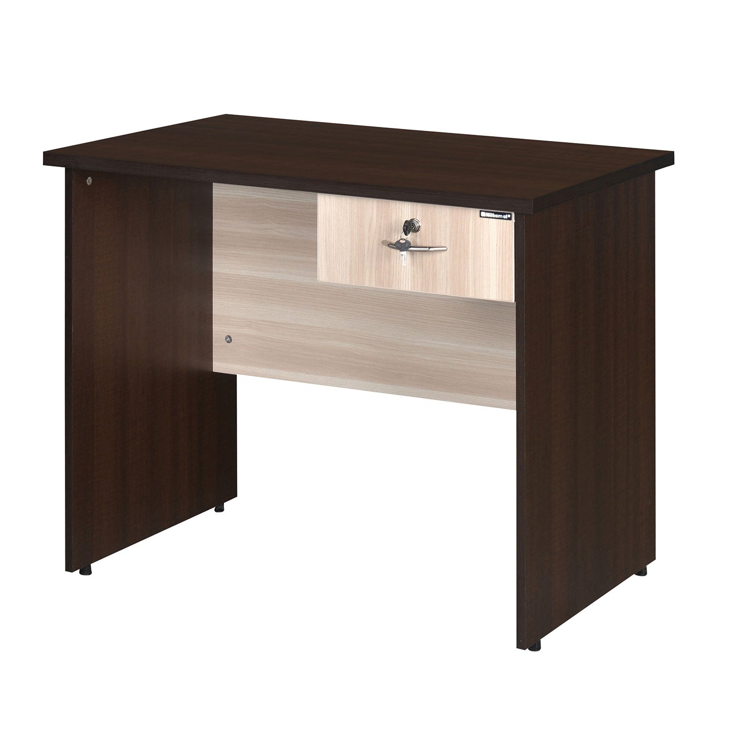 Nilkamal Enzo Office 3 ft Table (Brown & Cloud Ash)
