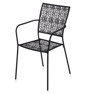Nilkamal Erinda Metal Living Room Arm Chair (Black)