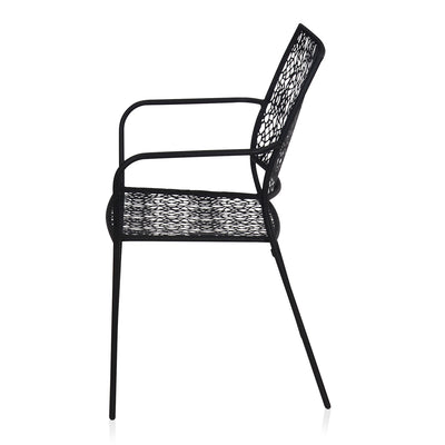 Nilkamal Erinda Metal Living Room Arm Chair (Black)