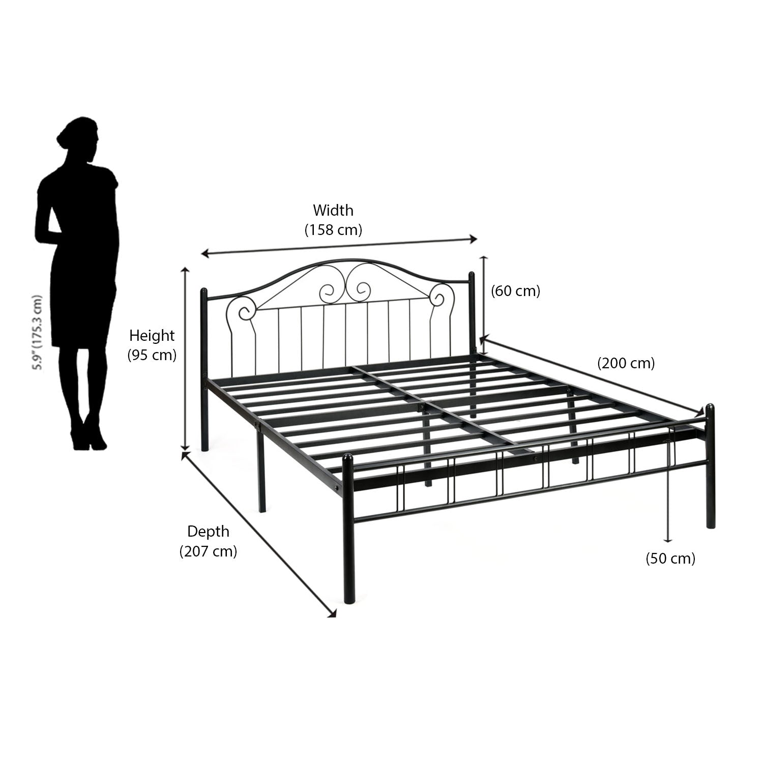 Nilkamal Esca Neo Double Bed (Black)
