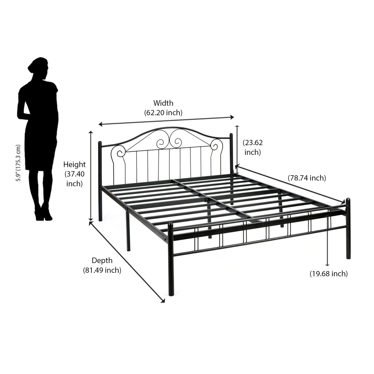 Nilkamal Esca Neo Double Bed (Black)