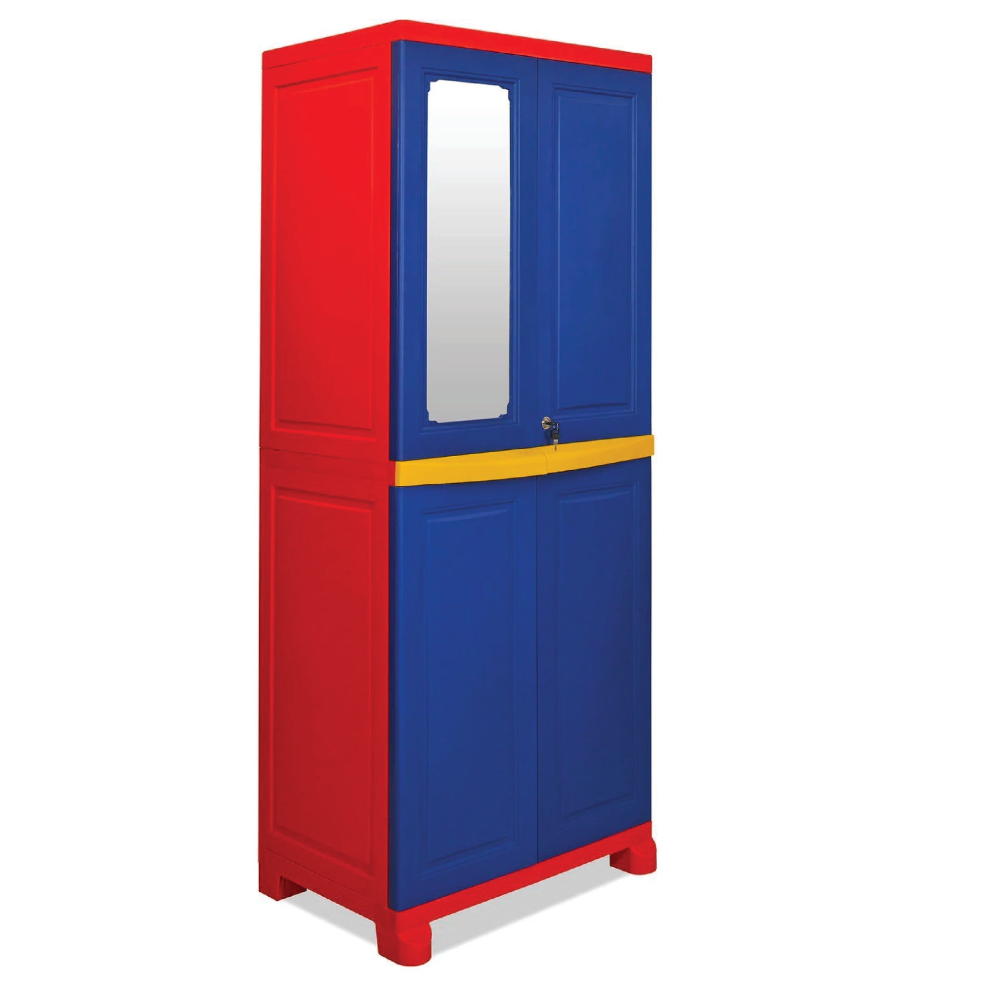 Nilkamal Freedom Big Mirror Cabinet (Pepsi Blue / Bright Red / Yellow)
