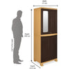 Nilkamal Freedom Big 1 (FB1M) Plastic Storage Cabinet with Mirror (Weather Brown & Biscuit)