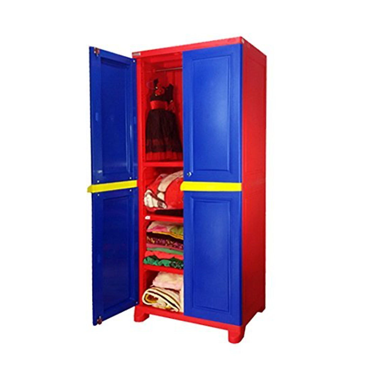 Nilkamal Freedom Big 1 (FB1) Plastic Storage Cabinet (Pepsi Blue, Bright Red and Yellow)