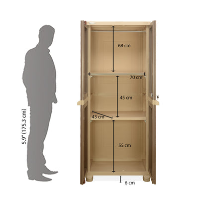 Nilkamal Freedom Big 6 (FB 6) Plastic Storage Cabinet (Ratan Dark Beige / New Cream)