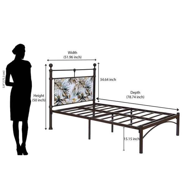 Nilkamal Flora Prince Metal Single Bed (Brown) Nilkamal Furniture