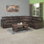 Nilkamal Flores Corner PVC Sofa (Dark Brown)