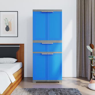 Nilkamal Freedom FMDR 1C Plastic Storage Cabinet with 1 Drawer (Deep Blue & Grey)