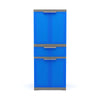 Nilkamal Freedom FMDR 1C Plastic Storage Cabinet with 1 Drawer (Deep Blue & Grey) - Front View