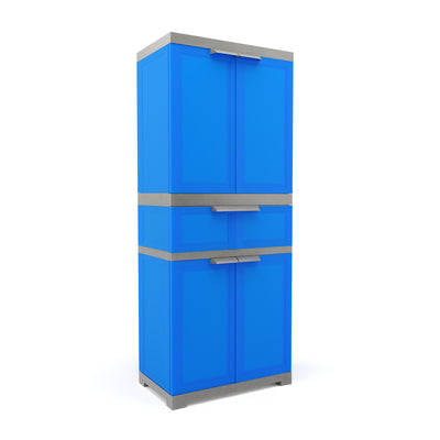Nilkamal Freedom FMDR 1C Plastic Storage Cabinet with 1 Drawer (Deep Blue & Grey) - Slight Side View 2