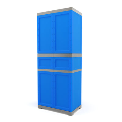 Nilkamal Freedom FMDR 1C Plastic Storage Cabinet with 1 Drawer (Deep Blue & Grey) - Slight Back View
