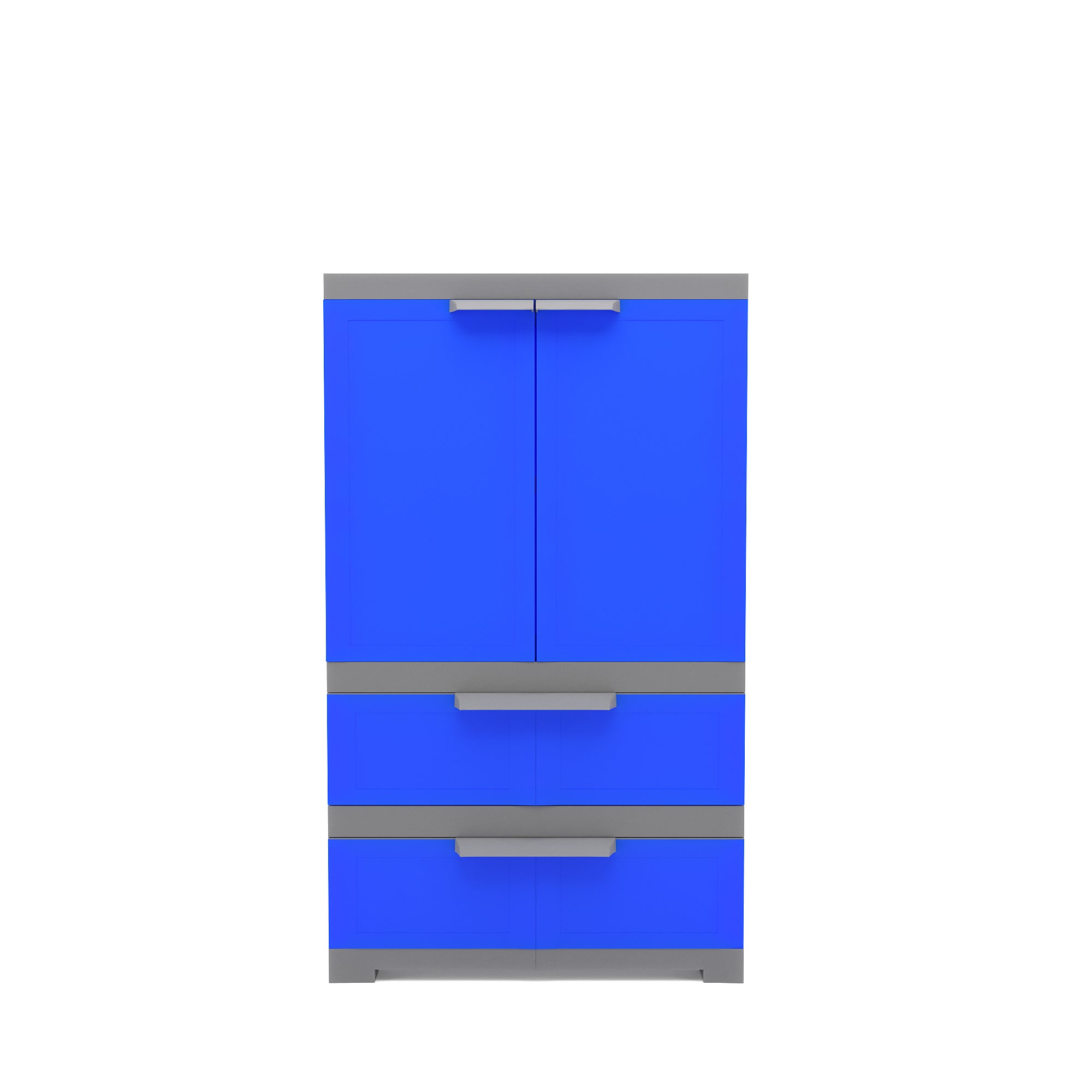 Nilkamal Freedom FMDR 2B Plastic Storage Cabinet with 2 Drawer (Deep Blue / Grey)