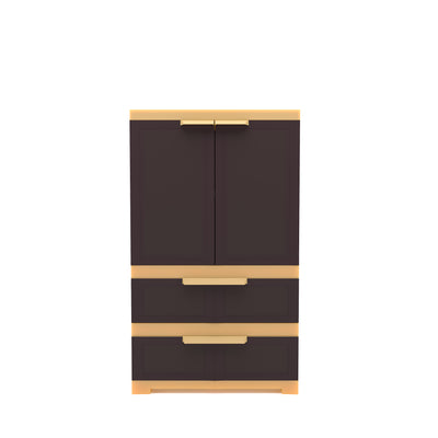 Nilkamal Freedom FMDR 2B Plastic Storage Cabinet with 2 Drawer (Weathered Brown / Biscuit)