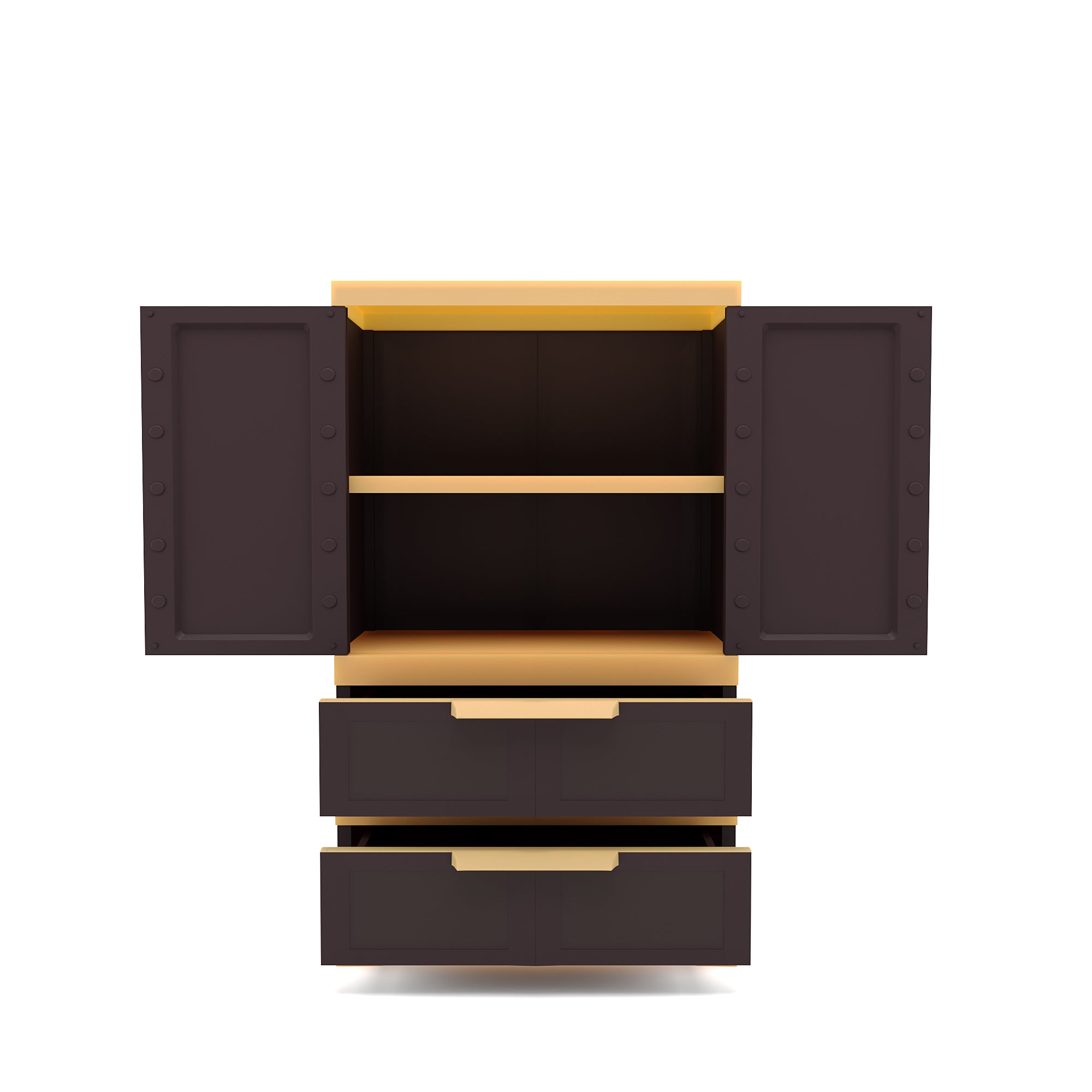 Nilkamal Freedom FMDR 2B Plastic Storage Cabinet with 2 Drawer (Weathered Brown / Biscuit)