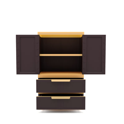 Nilkamal Freedom FMDR 2B Plastic Storage Cabinet with 2 Drawer (Weathered Brown / Biscuit)