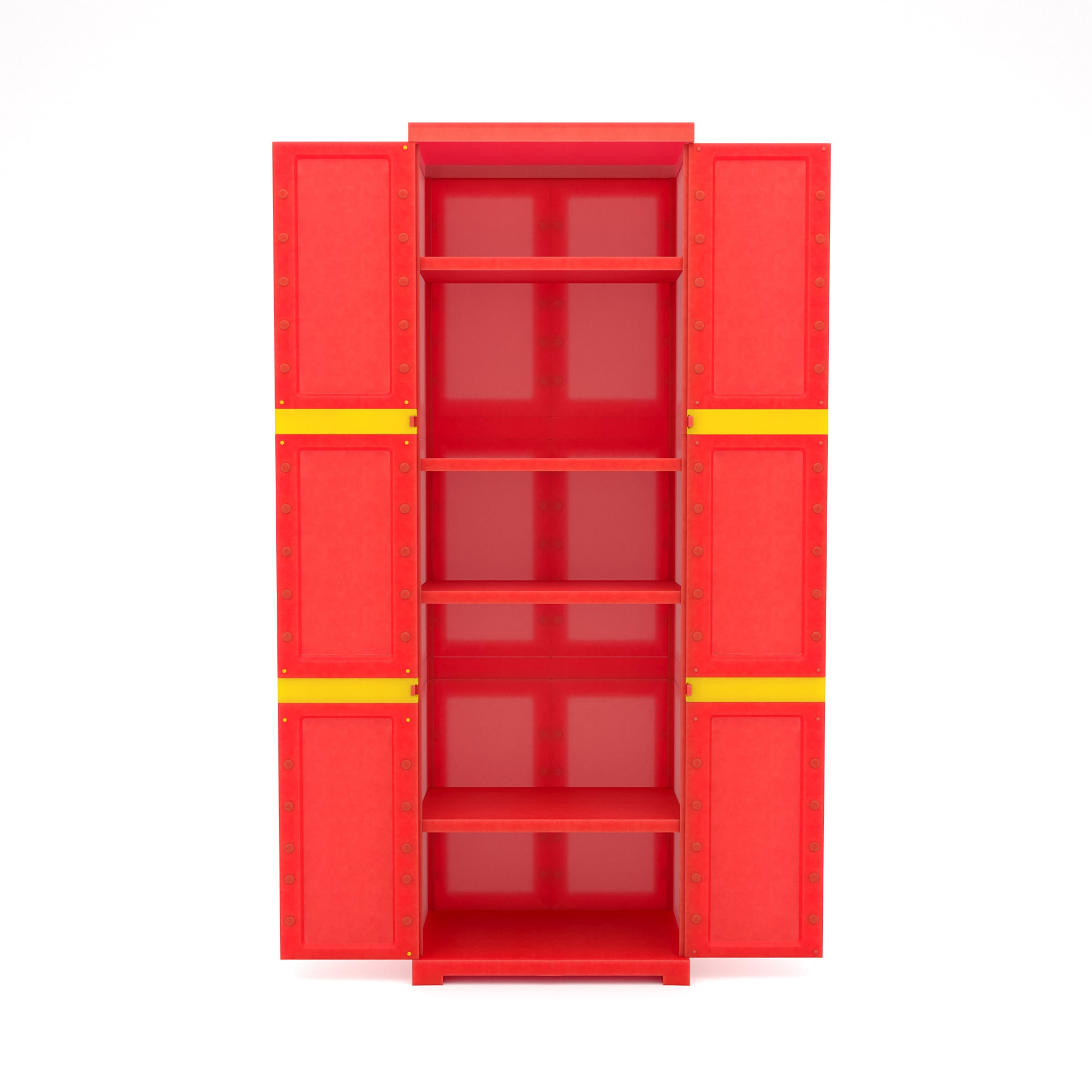 Nilkamal Freedom Mini Large (FML) Plastic Storage Cabinet (Bright Red / Yellow)