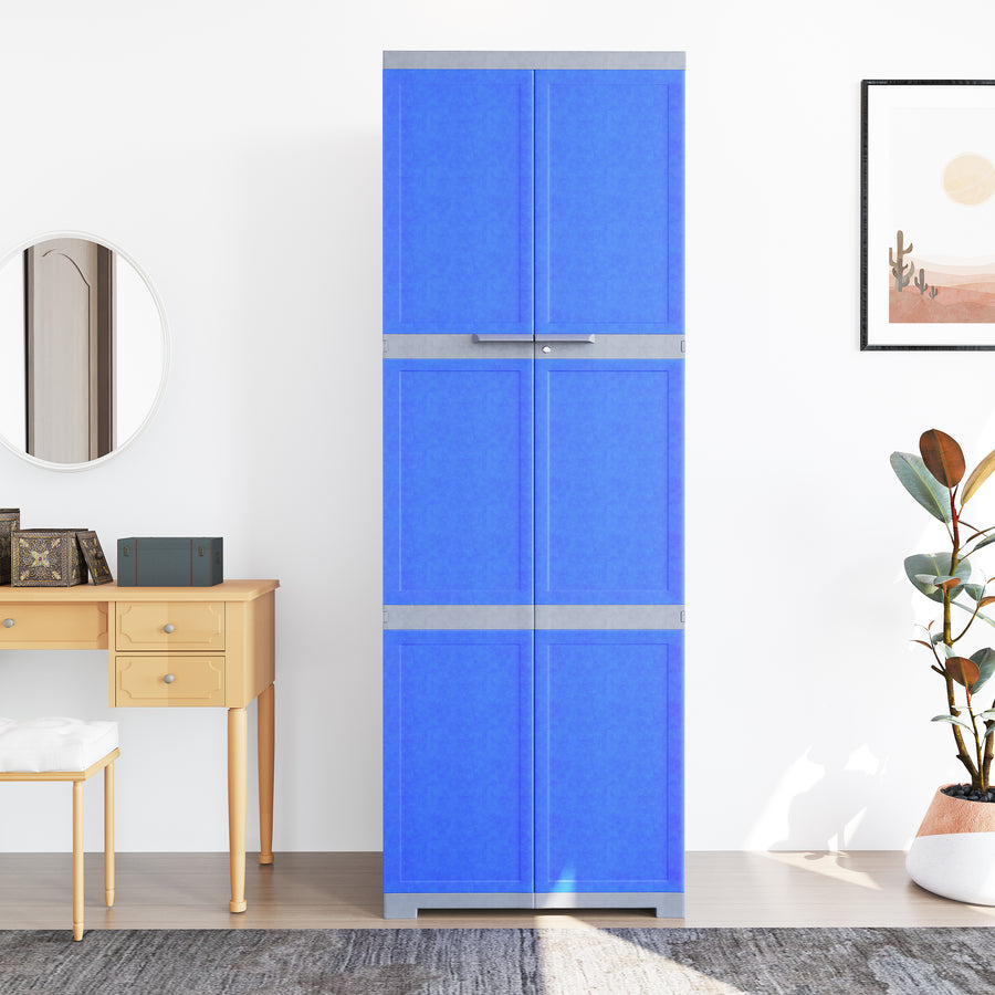 Nilkamal Freedom Mini Large (FML) Plastic Storage Cabinet - Deep Blue/Grey
