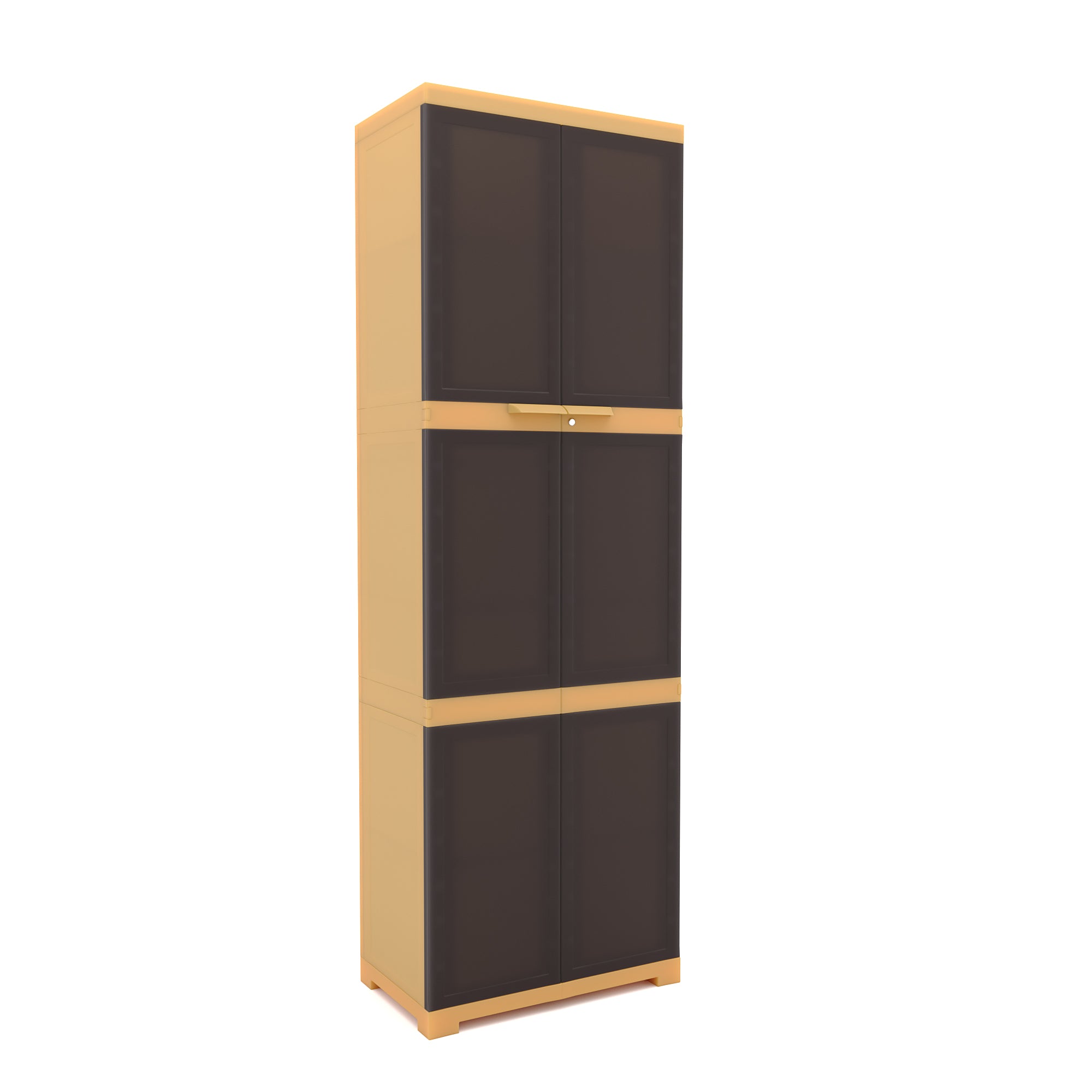 Nilkamal Freedom Mini Large (FML) Plastic Storage Cabinet (Weathered Brown / Biscuit) - Slight Side View-3