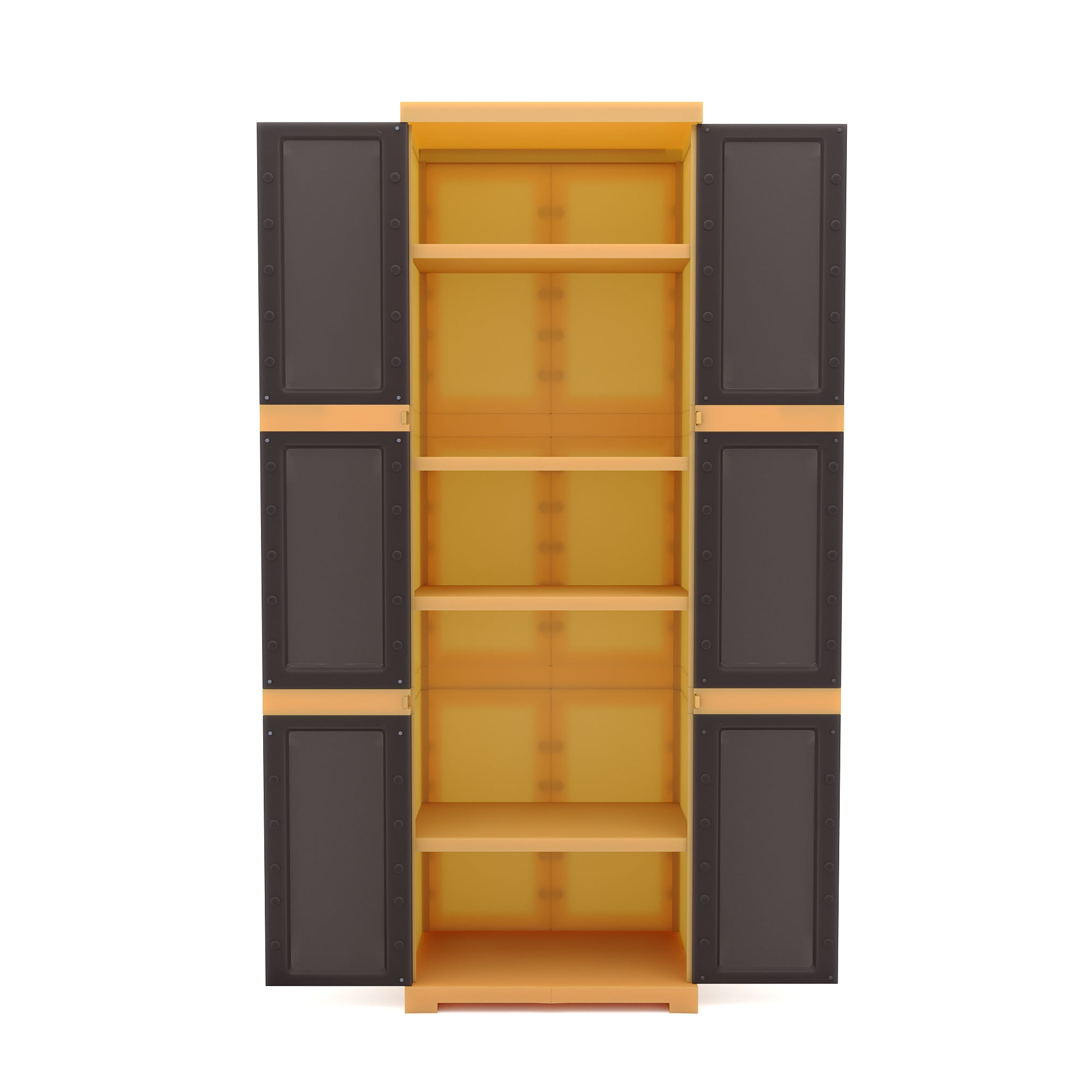 Nilkamal Freedom Mini Large (FML) Plastic Storage Cabinet (Weathered Brown / Biscuit) - Open View