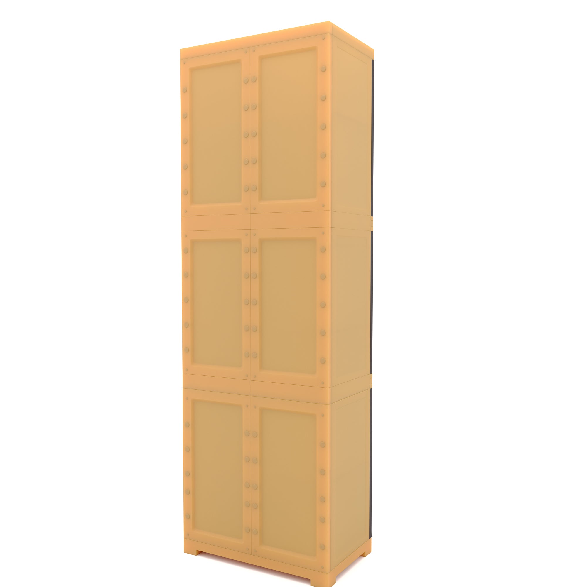 Nilkamal Freedom Mini Large (FML) Plastic Storage Cabinet (Weathered Brown / Biscuit) - Slight Back View