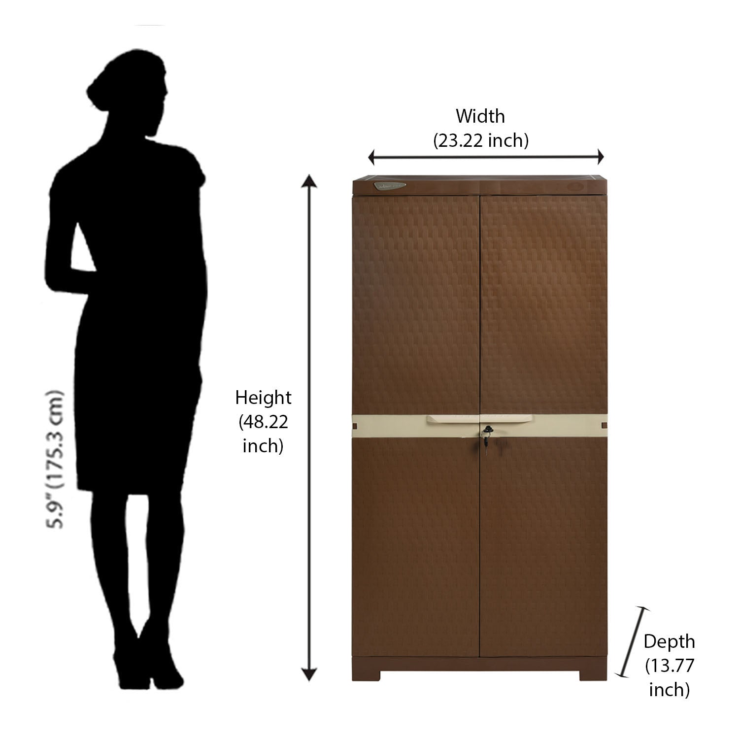 Nilkamal Freedom Mini Medium Cabinet (FMM) (Rust Brown / New Cream)