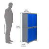 Nilkamal Freedom Mini Medium (FMM) Plastic Storage Cabinet (Deep Blue / Grey) - Size In Centimeter