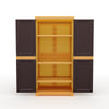 Nilkamal Freedom Mini Medium (FMM) Plastic Storage Cabinet (Weathered Brown / Biscuit) - Front View With Open Drawer