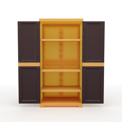 Nilkamal Freedom Mini Medium (FMM) Plastic Storage Cabinet (Weathered Brown / Biscuit)