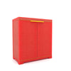Nilkamal Freedom Mini Small (FMS) Plastic Storage Cabinet (Bright Red / Yellow) - Slight Side View-2