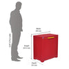Nilkamal Freedom Mini Small (FMS) Plastic Storage Cabinet (Bright Red / Yellow) - Size In Centimeter