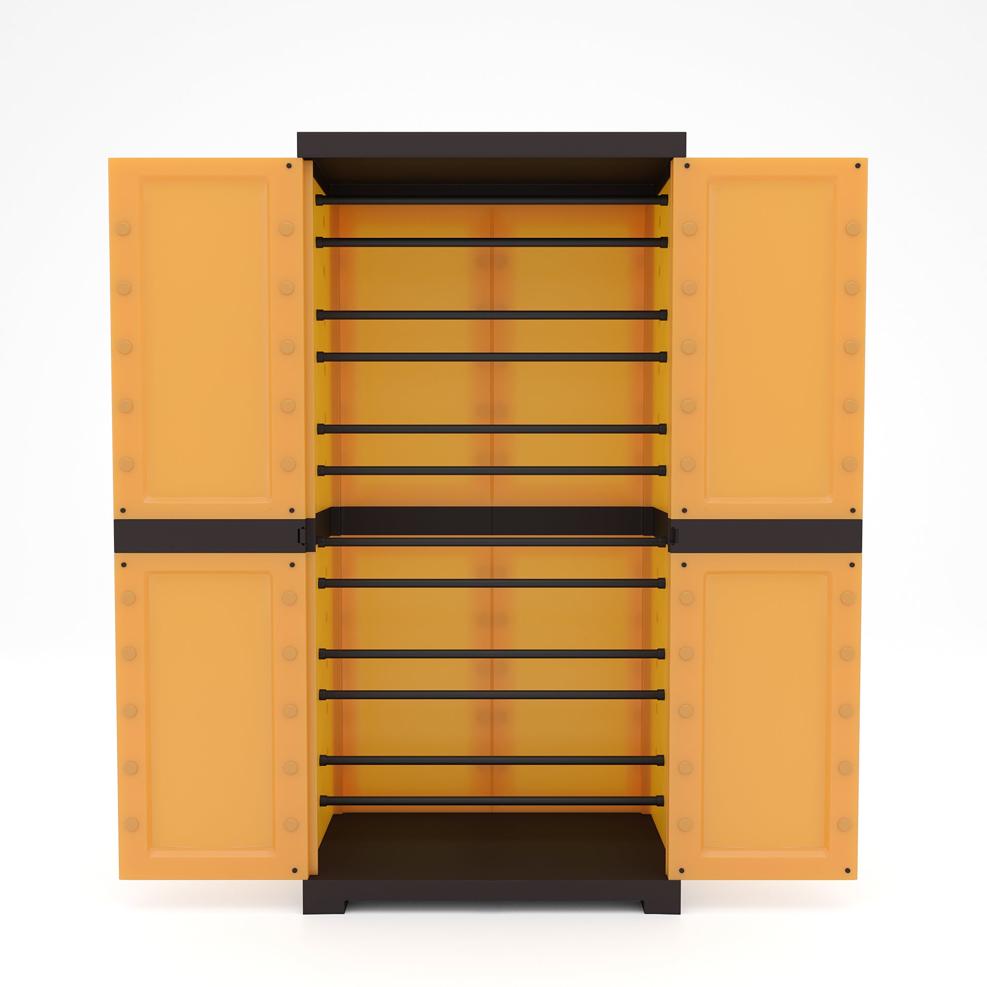 Nilkamal Freedom Mini 18 (FMSC18) Plastic Shoe Cabinet (Sandy Brown / Dark Brown)