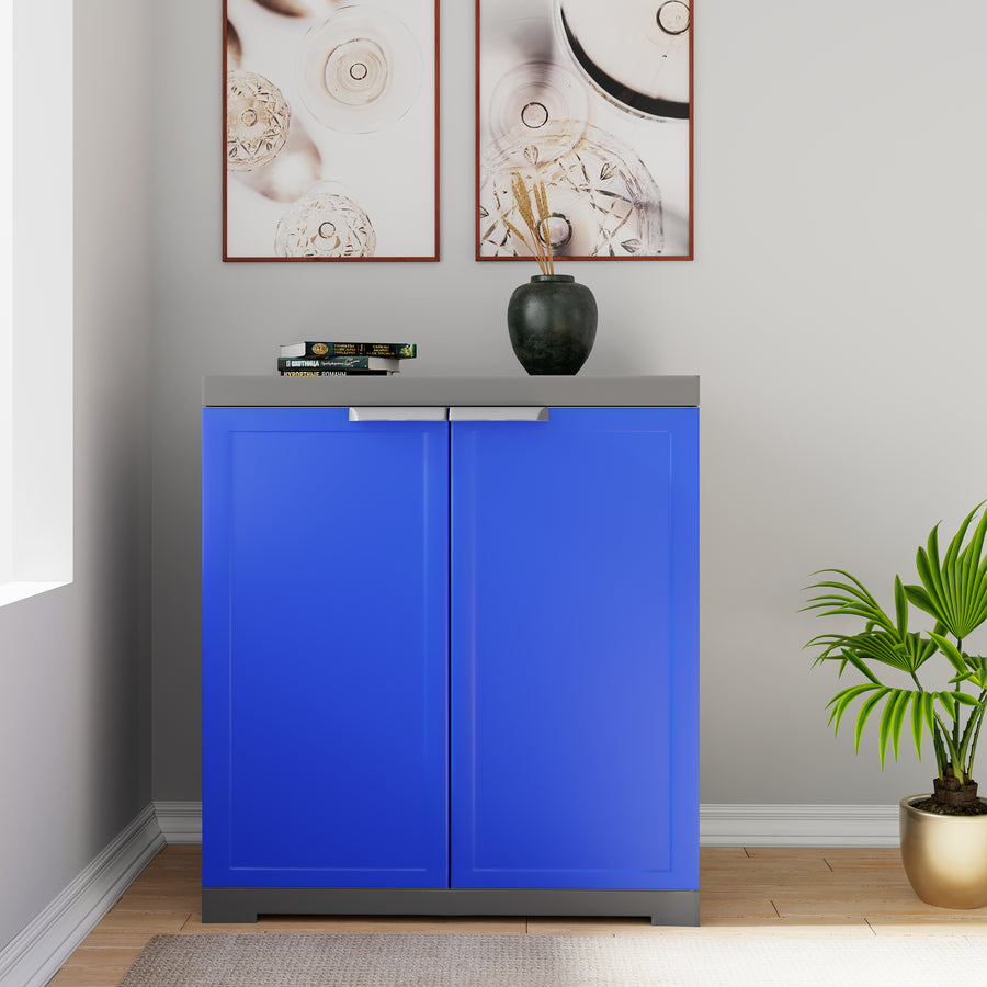 Nilkamal Freedom Mini Small (FMS) Plastic Storage Cabinet - Deep Blue/Grey