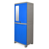 Nilkamal Freedom Big 1 (FB1M) Plastic Storage Cabinet with Mirror (Deep Blue & Grey)