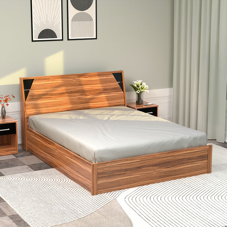 Nilkamal Fremont Engineered Wood King Box Bed (Walnut /  Wenge)