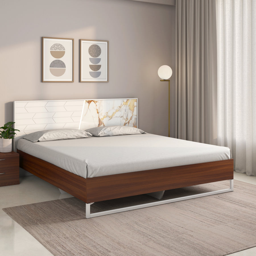 Nilkamal Galaxy Meta Bed  (Walnut)