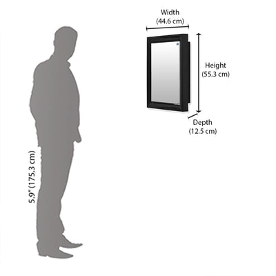 Nilkamal Gem Plastic Cabinet with Mirror (Black)