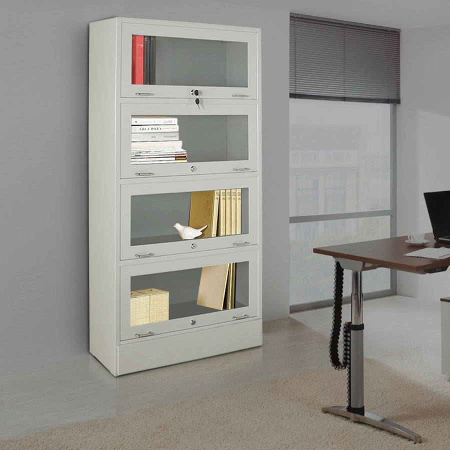 Nilkamal Glaze Book Case with 4 Compartment (Grey)