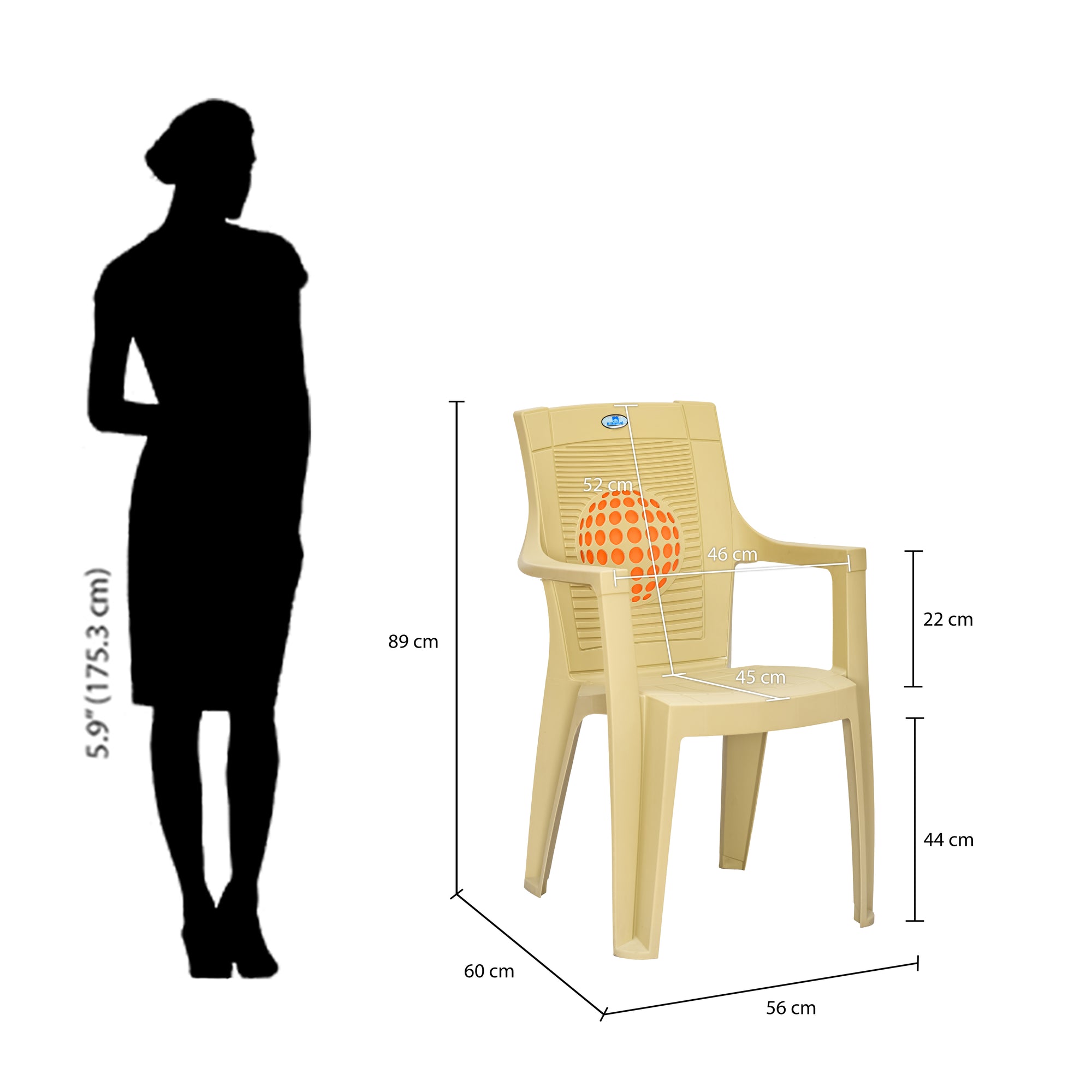 Nilkamal Globe Plastic Arm Chair