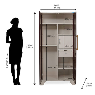 Nilkamal Grace Home Mirror Storage (Brown / Ivory)