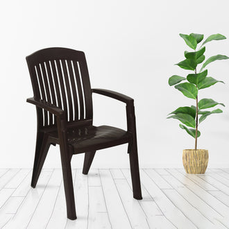 Nilkamal Heritage Plastic Arm Chair (Weather Brown)