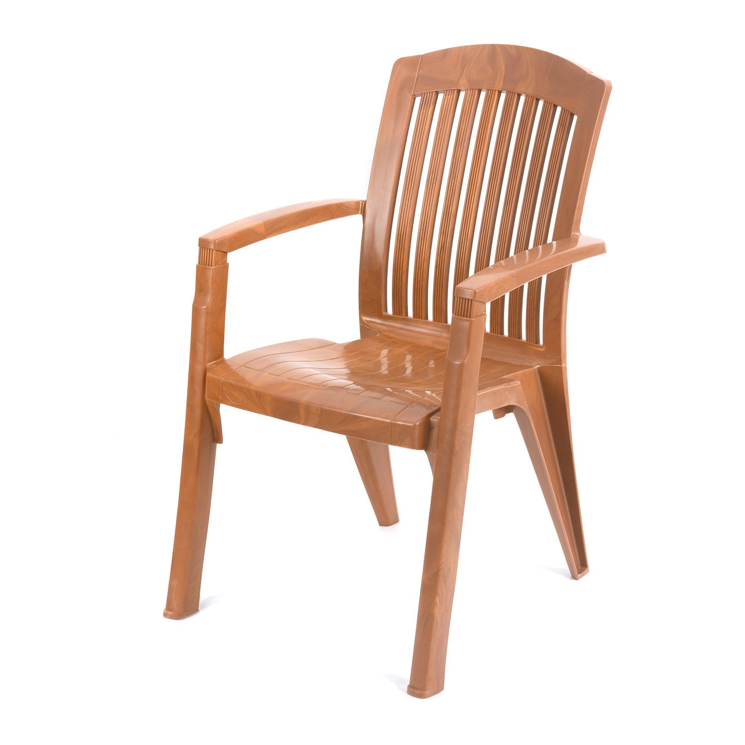 Nilkamal Heritage Plastic Arm Chair (Pear Wood)
